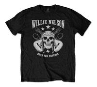 Willie Nelson Skull Logo T-Shirt in Black | Size: XL Willie Nelson Black XL