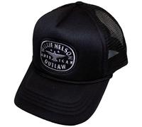Willie Nelson Women's Outlaw Back Mesh Trucker Cap in Black Willie Nelson Black One Size
