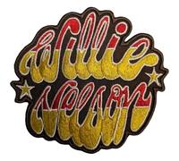 Willie Nelson Woven Emblem Iron On Patch (One Size) (Red/Gold)