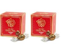 Willie’s Cacao - Dark Chocolate Salted Caramel Pearls 150g - Gift box of 20 individually wrapped pearls filled with molten sea salt caramel - 100% natural - Craft made (Pack of 2)