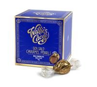 Willie’s Cacao - Milk Chocolate Salted Caramel Pearls 150g - Gift box of 20 individually wrapped pearls filled with molten sea salt caramel - 100% natural - Craft made