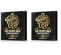 Willie's Cacao - 95% San Vicente Dark Chocolate bar - 40g - Soft fruit notes - Single estate Colombian cocoa - Vegan - Artisan made (Pack of 2)