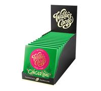 Willie's Cacao - Ginger Lime 70% Dark Chocolate bar - 50g x 12 Multipack - Vegan - Artisan Made