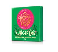 Willie's Cacao - Ginger & Lime bar, 70% dark chocolate with ginger and lime - 50g x 12 - Vegan chocolate - Artisan chocolate - Bean to bar