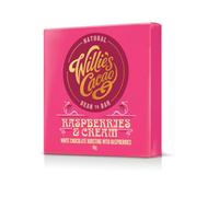 Willie's Cacao - Raspberries & Cream bar, creamy white chocolate bursting with raspberries - 50g x 12 - Artisan chocolate - Bean to bar