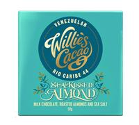 WILLIE'S CACAO Sea Kissed Almond Rio Caribe 44 Milk Choc 50g (Pack of 12)