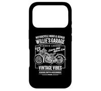 Willie's Garage Motorcycle Design for the Name Willie Case for iPhone 17 Pro