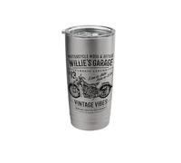 Willie's Garage Motorcycle Design for the Name Willie Stainless Steel Insulated Tumbler