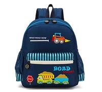 willikiva Cute Zoo Little 3d Backpack Kids Backpack for Boys and Girls Toddler Backpack Waterproof Preschool(Road Repair Car)