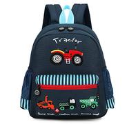 willikiva Cute Zoo Little 3d Backpack Kids Backpack for Boys and Girls Toddler Backpack Waterproof Preschool(Deep Blue Car)