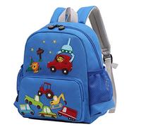 willikiva Cute Zoo Little 3d Backpack Kids Backpack for Boys and Girls Toddler Backpack Waterproof Preschool(Light Blue Car)