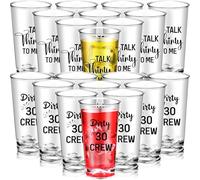Willinglong 60 Pcs 30th Birthday Shot Glasses for Men Women, Disposable Dirty 30 Party Glasses 30th Birthday Plastic Cups Decors 30th Birthday Party Anniversary Wedding Favors Gifts(2.87oz)