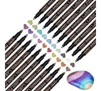Willingood Premium Metallic Marker Pens, Set of 20 Assorted Colors Paint Pen for Scrapbooking Crafts, DIY Photo Album, Art Rock Painting, Card Making, Metal and Ceramics, Glass - Medium Bullet Tip