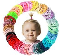 WillingTee Baby Proofing Hair Ties - 200pcs Multicolor (20 Bright Candy Colors) - Non-Stick, Baby Safe - Perfect for Toddlers & Little Girls