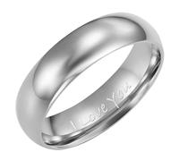Willis Judd 6mm Titanium Ring for Men Engraved I Love You In Gift Box Wedding Band Ring Mens Engagement Ring Promise Ring Comfort Fit Size W