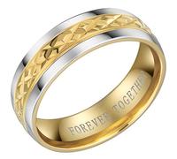Willis Judd 7mm Titanium Ring for Men Engraved Forever Together In Wooden Gift Box Wedding Band Ring Mens Engagement Ring Groove Promise Ring Comfort Fit (Z+7)