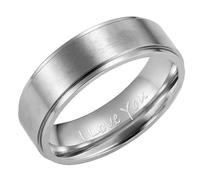 Willis Judd 7mm Titanium Ring for Men Engraved I Love You In Gift Box Wedding Band Ring Mens Engagement Ring Groove Promise Ring Comfort Fit Silver Size T