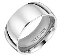Willis Judd 8mm Titanium Ring Wedding Ring For Men In Wooden Box Polished Finish Comfort Fit Size L