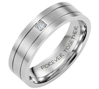 Willis Judd Forever Together Mens Ring In Wooden Gift Box Wedding Band Ring TItanium Engagement Ring Groove Promise Ring Comfort Fit Size Z+2