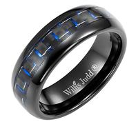 Willis Judd Men's 7mm Tungsten Blue Carbon Fibre Ring