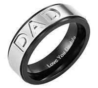 Willis Judd Mens DAD Titanium 8mm Ring Engraved Love You Daddy with Gift Pouch
