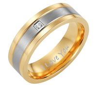 Willis Judd Mens Titanium Ring Engraved I Love You In Wooden Gift Box 7mm Wedding Band Ring for Men Engagement Ring Comfort Fit (Z+1)