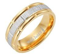 Willis Judd Titanium Ring for Men Engraved I Love You In Gift Box Wedding Band Ring Mens Engagement Ring Groove Promise Ring Comfort Fit Two Tone Size W
