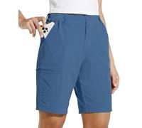 Willit Women's 10" Hiking Cargo Shorts Stretch Golf Active Long Shorts Quick Dry Outdoor Summer Blue Ashes XS