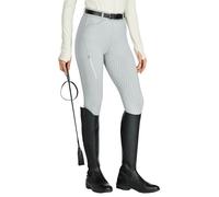 Willit Women's Horse Riding Pants Full Seat Silicone Equestrian Breeches Horseback Schooling Tights Zipper Pockets Light Grey 2XL