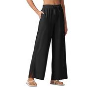 Willit Women's Wide Leg Pants Swim Beach Pants UPF 50+ Lightweight Travel Quick Dry Sun Protective 29" Black M