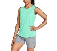 Willit Women's Workout Tank Tops Sleeveless Running Yoga Tops Quick Dry Active Shirts Gym Exercise Loose Fit Aqua XS