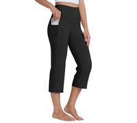 Willit Women's Yoga Capris Pants High Waist Leggings Crop Straight Leg Athletic Exercise Workout Capris 21" Black 3XL