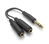WILLIZTER 1/4 Inch 6.35mm Splitter Cable TRS Stereo Male to Dual Female Jack Quarter Y Splitter Cable Quarter Inch Cord