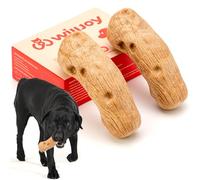 Willjoy 2-Pack Tough Dog Toys for Aggressive Chewers, Pine Wood and Nylon Dog Chew Toys, Aggressive Chew Toys for Large Dogs, Bacon Indestructible Dog Toy, Large Dog Toys to Keep Them Busy