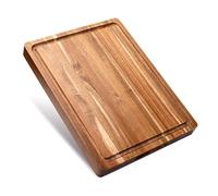 WILLKOMMEN Acacia Wood Cutting Board for Kitchen, 1.5'' Thick Butcher Block Chopping Board with Juice Groove, 16 x 12 Inch Charcuterie Board for Veggies, Fruit, Cheese