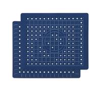WILLKOMMEN Kitchen Sink Mat, 12" x 10" Dish Drying Mat, Rectangular Sink Protector Mats for Bottom of Kitchen Sink, Fast Draining Sink Mats Grid, 2 Pack Dark Blue