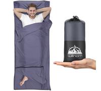 WILLNORN Sleeping Bag Liner with Upgraded Two-Way Zippers - Soft & Lightweight Fleece Sleeping Bag Liner for Adults, 220x95cm - Ideal as Travel Sheet for Camping, Hostels & Summer Trips