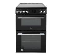 Willow 62L Black Electric 60cm Single Cavity Cooker, Solid 4 Zone Hob