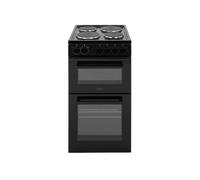 Twin Cavity Cooker 50cm Electric Black 62L 4 Zone Hob, Grill Willow WE50TSB