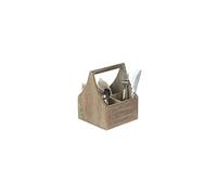 Willow & Avon Wooden Oak Effect Square 4 Section Cutlery Holder Carrier