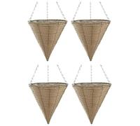 Willow Basket Planter 30cm, 12inch Hanging Chains Natural Brown Rope Style Lined Rattan Weatherproof Pot (4)