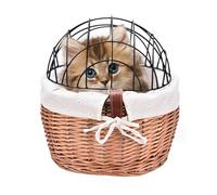 Willow Bike Basket | Wicker Bicycle Basket Hand-woven Storage - Detachable Bike Pet Carrier, Pet Carrier Front for Dog Puppy Cats