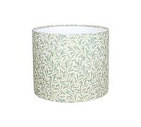 Willow Bough Duckegg Blue Floral Leaf Fabric Drum Lampshade (40cm Diameter Ceiling Pendant)