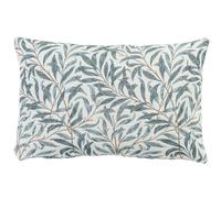 Willow Branch Tapestry Boudoir Cushion Cover in Duck Egg Blue. William Morris Style Botanical Leaf Print in Soft Blue. 17x12" Rectangle Cover Only