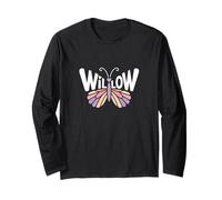 Willow Butterfly - Personalized Cute Name Word Art Long Sleeve T-Shirt