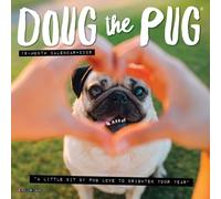 Willow Creek Press Doug the Pug 2026 Mini Wall Calendar - 18-Month Dog Calendar with Cute Pug Photography & Monthly Grids (7" x 7")