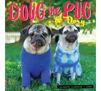 Willow Creek Press, Doug the Pug 2026 Wall Calendar, 12'' X 12'', 18-Month Calendar with Stapled Binding
