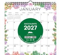Willow Creek Press, Succulents Spiral Art 2027 Wall Calendar