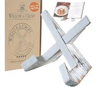 Willow & Croft Recipe Holder. Cookbook Stand. Rustic Farmhouse Plate Display Stand, Photo Picture Frame Display, Cookbook Holder, Recipe Book Holder. Distressed Cook Book Stand for Kitchen Counter.