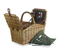 Willow Direct Baskets 2 Person Green Tweed Double Lidded Hamper